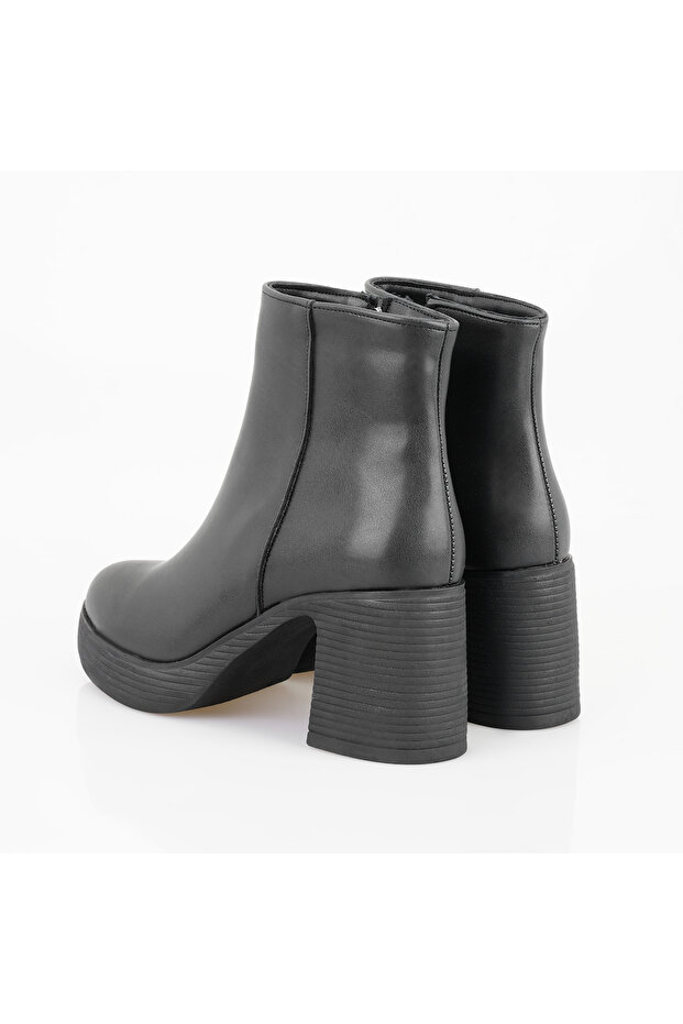 Kadın Siyah Topuklu Bot - 5