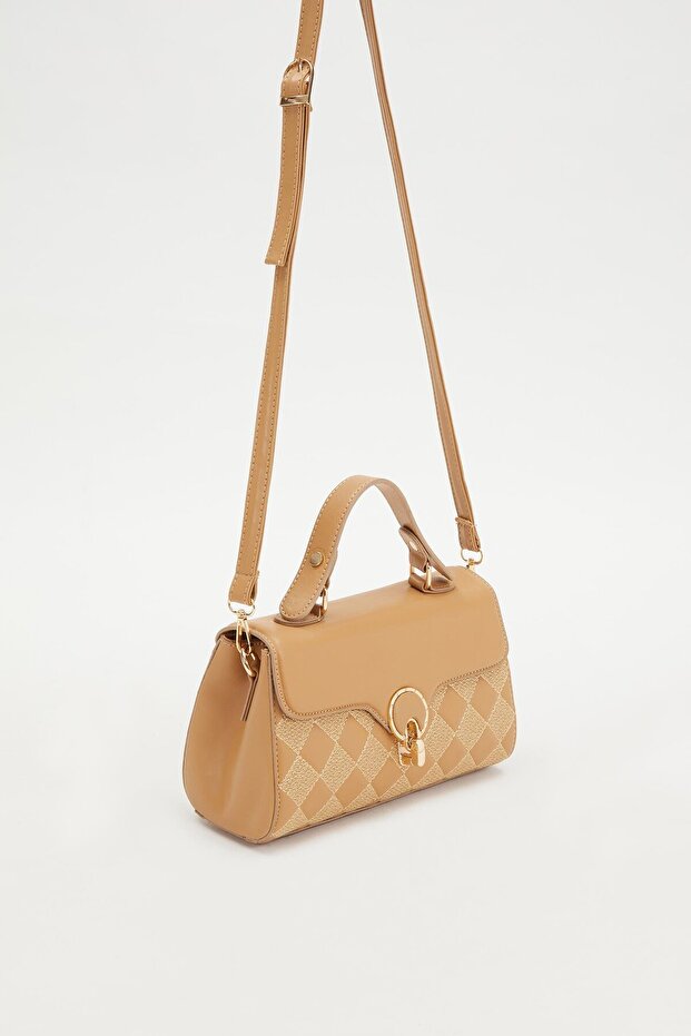 حقيبة يد بنمط الماس عارية - 2