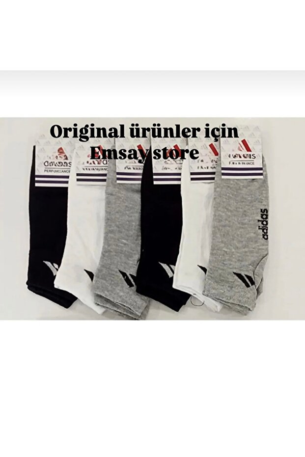 Emsay Store - Set of 6 Orjin Men's Sports and Booties Socks 100% Cotton Mixed Color - 1