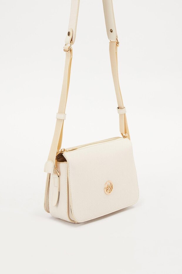 حقيبة كتف كريمية متعددة الأقسام - 2