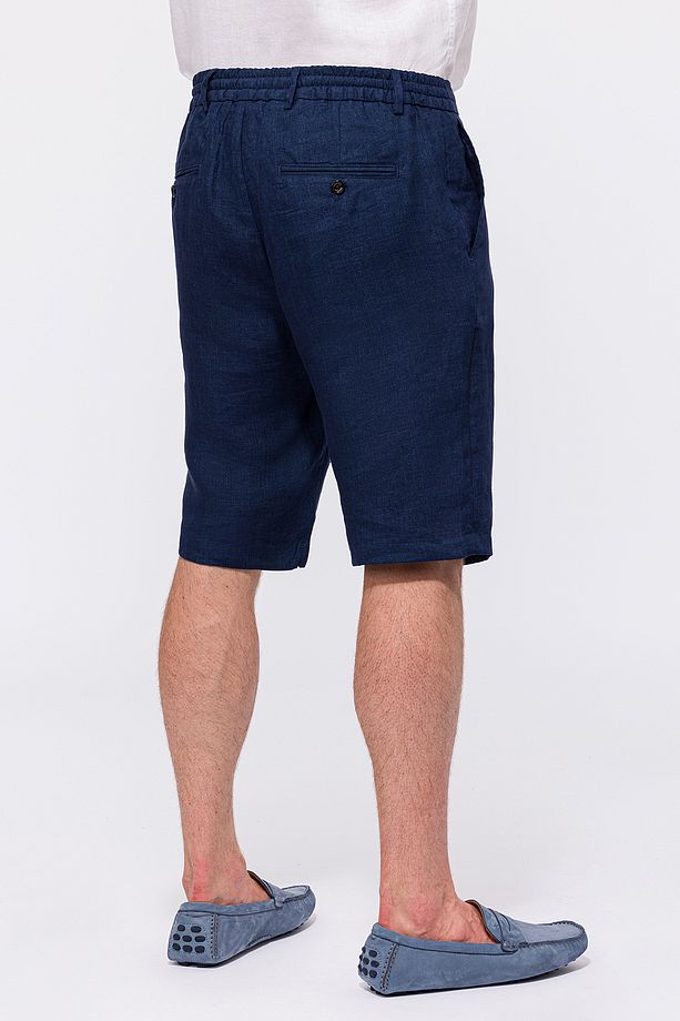 Erkek Mavi Keten Chino Şort - 3