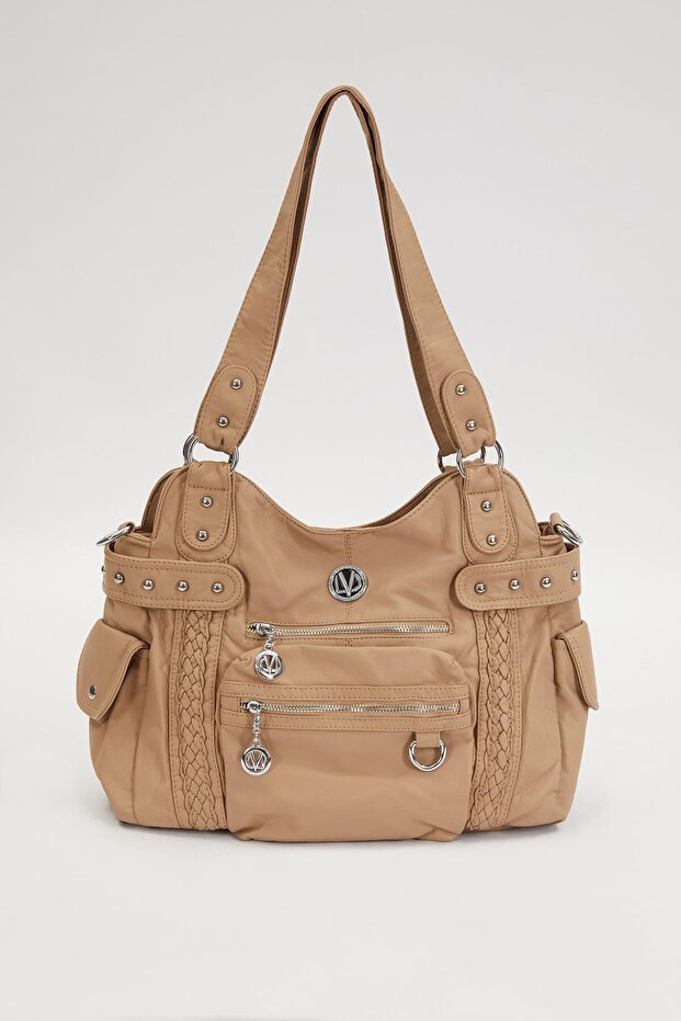 930267 Women's Knitted Detailed Bag with Shoulder Strap