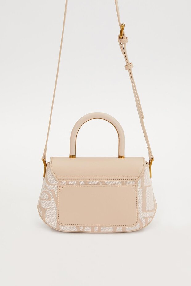 Pink Text Printed Handbag - 5