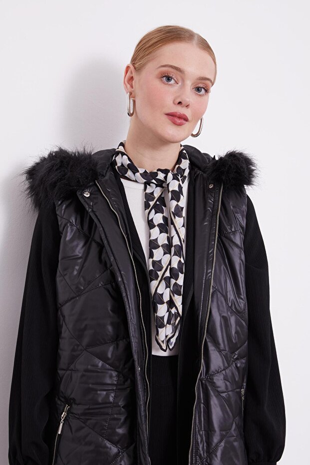 Siyah Kapitone Şişme Yelek - 4