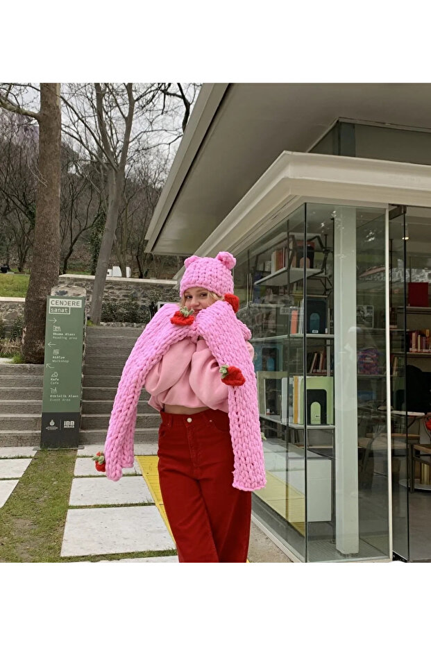 Puffy örgü atkı - 4