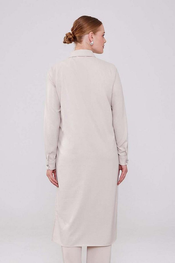 Taş Gömlek Yaka Airobin Kumaş Tunik - 5