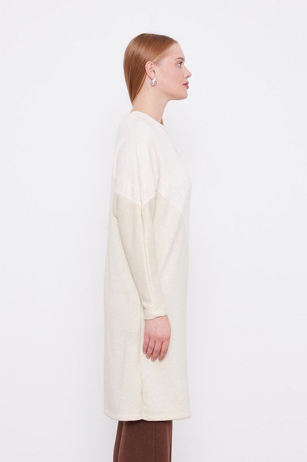 Krem Simli Triko Tunik - 4