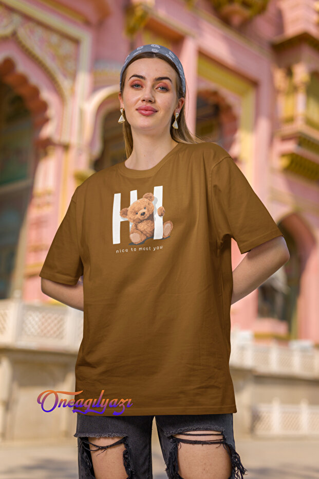 Nice to Meet You Printed Oversize T-Shirt