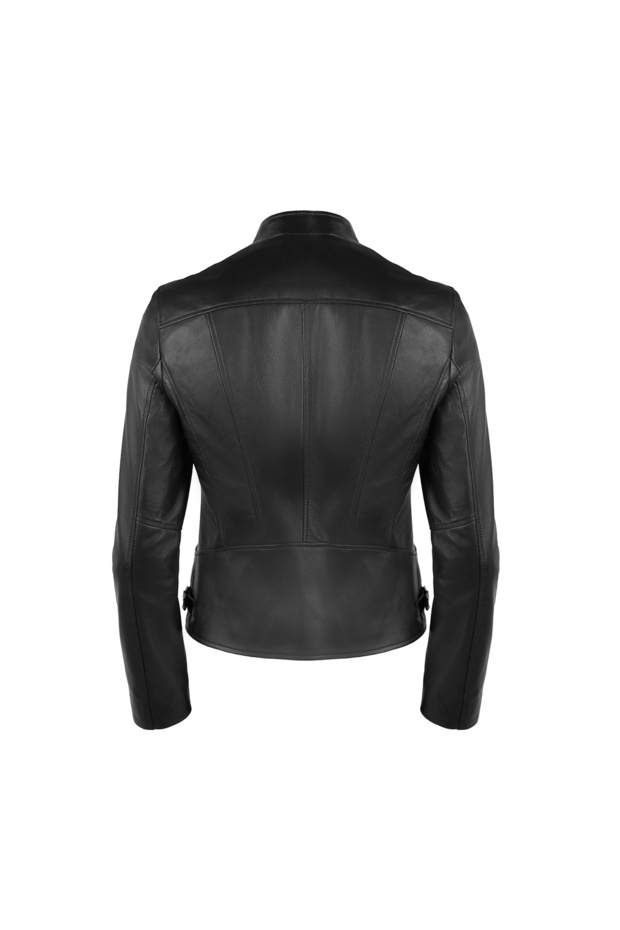 Paride Siyah Kadın Deri Ceket - 7