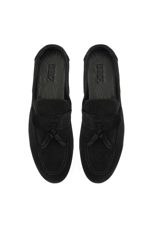 Ames Siyah Erkek Süet Deri Loafer - 4