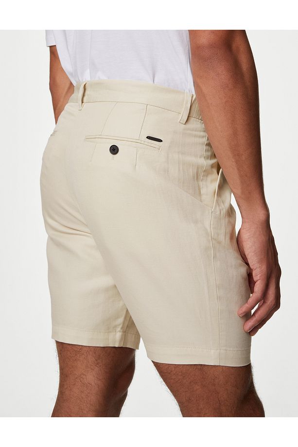 Regular Fit Keten Şort - 3