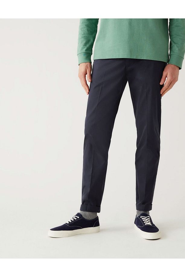 Regular Fit Hafif Dokulu Chino Pantolon - 2