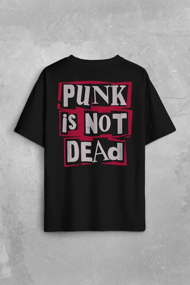 Punk is not dead rock grunge music music back front printed oversize t-shirt unisex t-shirt
