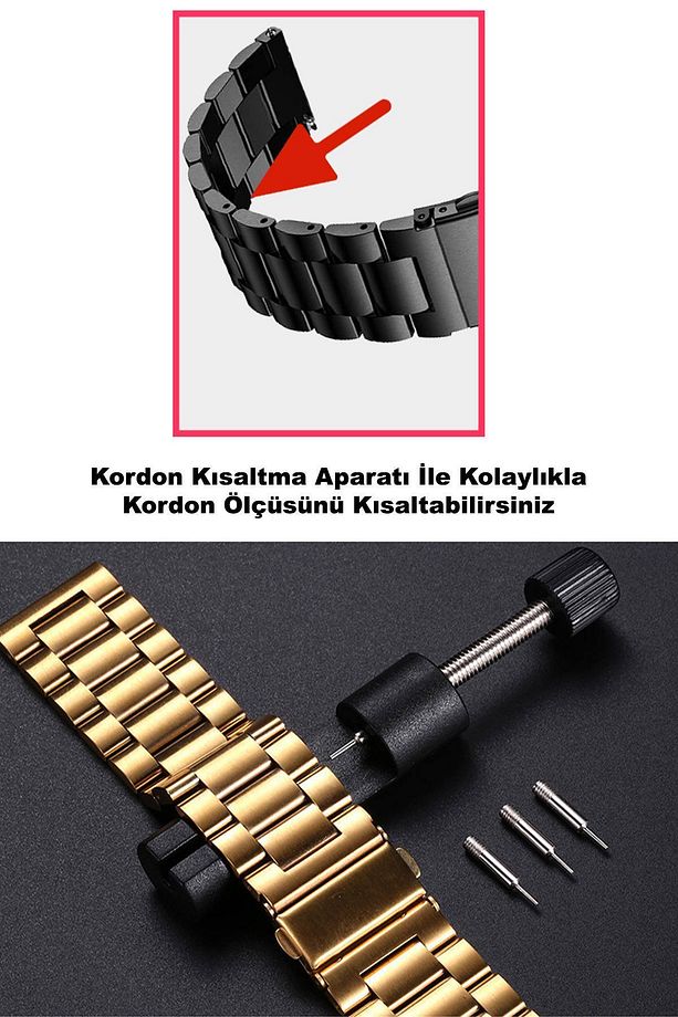 Huawei Watch Gt5 Gt4 Gt3 Gt2 Gt2e - Gt5 Pro Gt3 Pro Gt2 Pro (46MM) Metal Çelik Bakla Kordon Kayış - 3