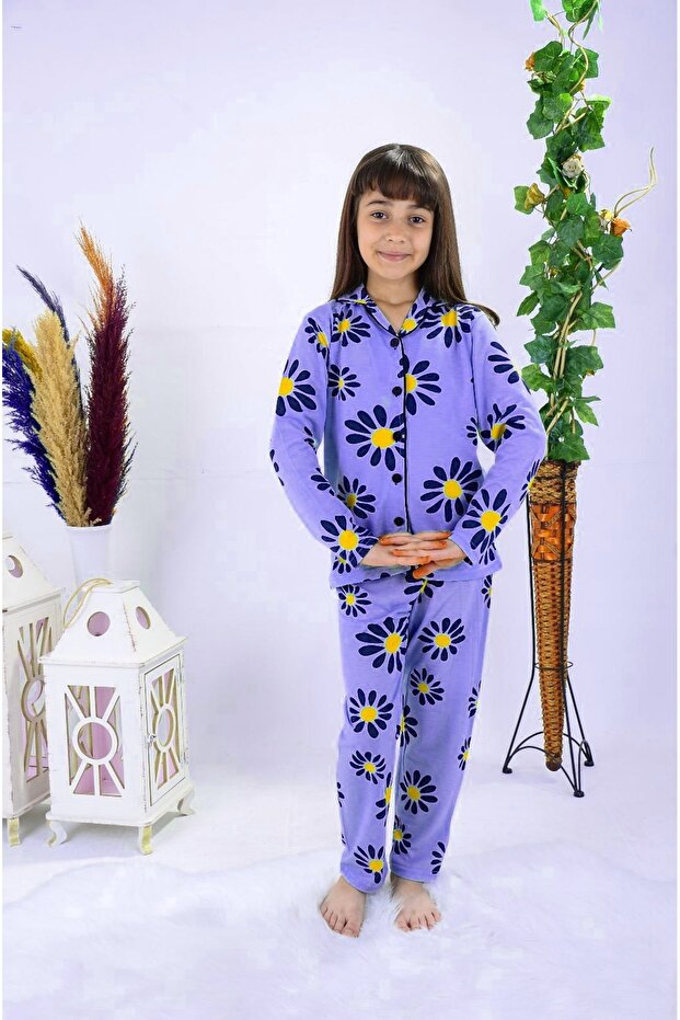Çiçek Baskılı Erkek Çocuk Gecelik Takım - 3