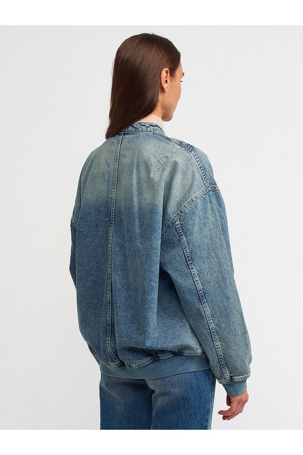 65340 Kar Yıkama Uzun Bomber Mont-Tint - 2