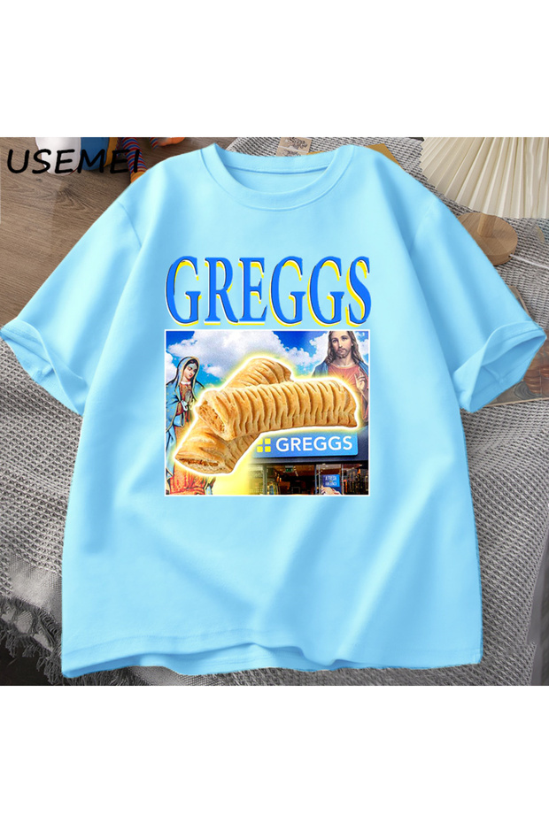 Greggs Sausage Roll Tshirt Tee Funny Meme T-Shirt Men Women Vintage Xmas t Shirt Christmas t