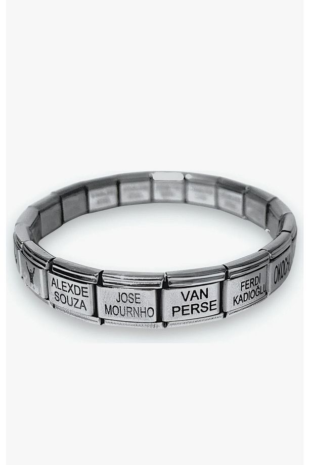 Unisex Çelik Ayarlanabilir Sarı Lacivert Italyan Charm Bileklik - 1