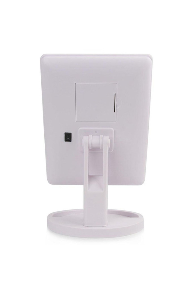 مرآة مكياج دوارة مع أضواء LED بيضاء - 3