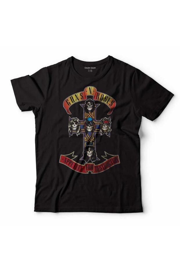 Guns N And Roses Gun Rose And Blood Gun Kids T-Shirt