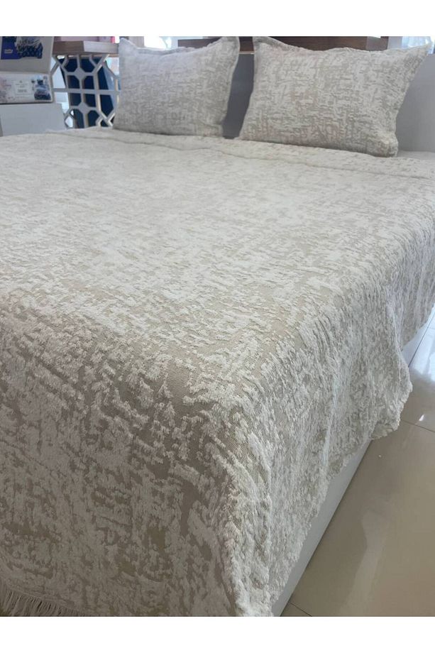 Soft Saçaklı Çift  Kişilik Battaniye & Yatak Örtüsü Takımı - 7