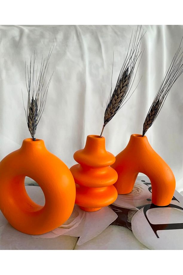 3'lü minimal vazo set,dekoratif saksı - 2