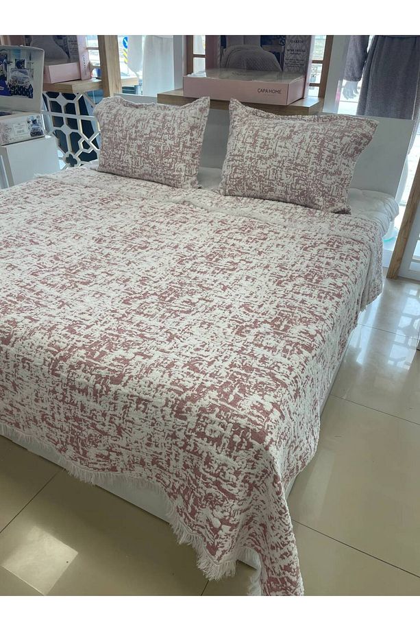 Soft Saçaklı Çift  Kişilik Battaniye Yatak Örtüsü Takımı - 4