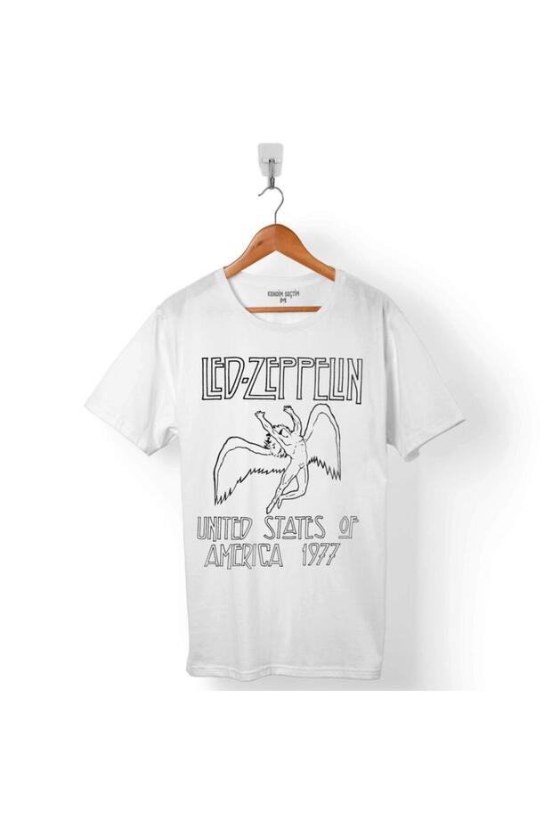 تي شيرت رجالي بشعار LED ZEPPELIN 1977 LED-ZEPPELIN - T012412