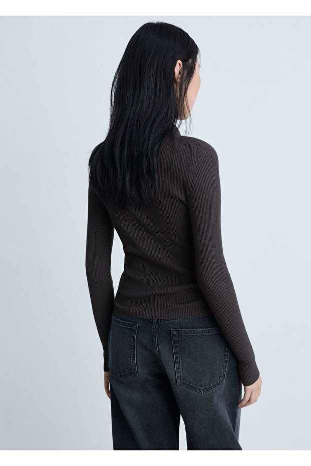 Fermuarlı triko hırka - 4