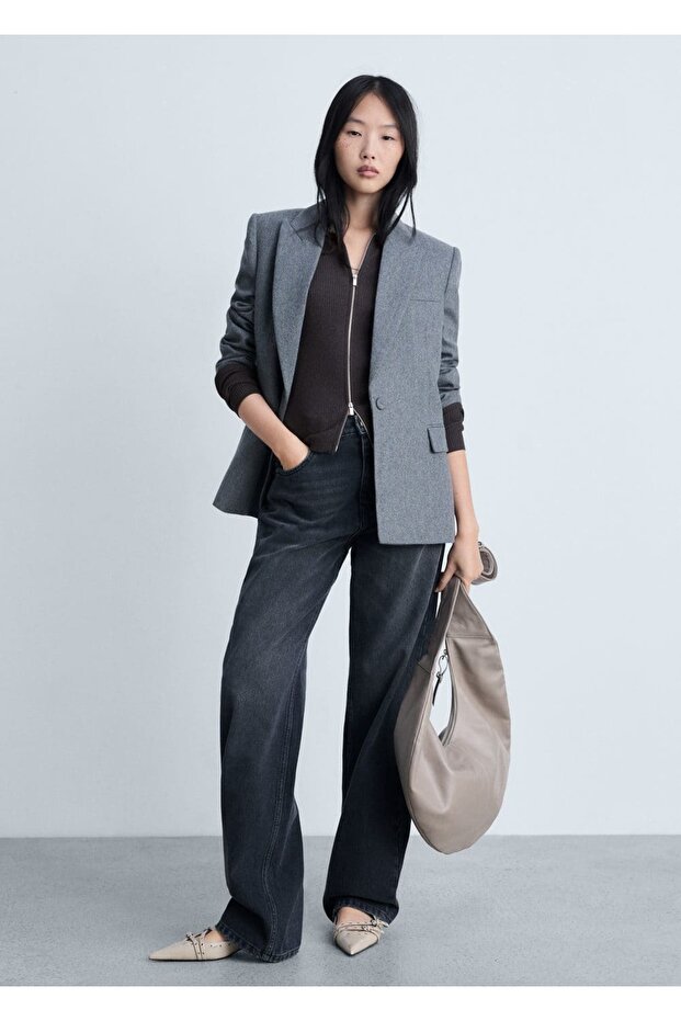 Fermuarlı triko hırka - 2