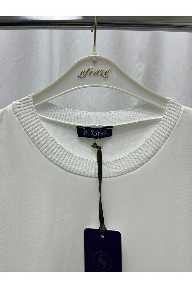 Süssü Sıfır Kollu Önü Şifon Piliseli Penye Içlik Tunik 90 Cm 876 1282 - 6