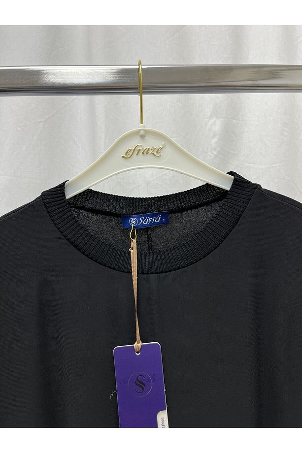Süssü Sıfır Kollu Önü Şifon Piliseli Penye Içlik Tunik 90 Cm 876 1282 - 7