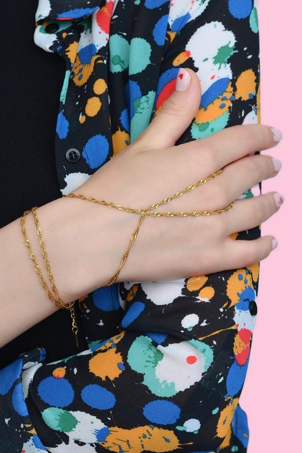 Gold Colored Steel Chain Shahmaran