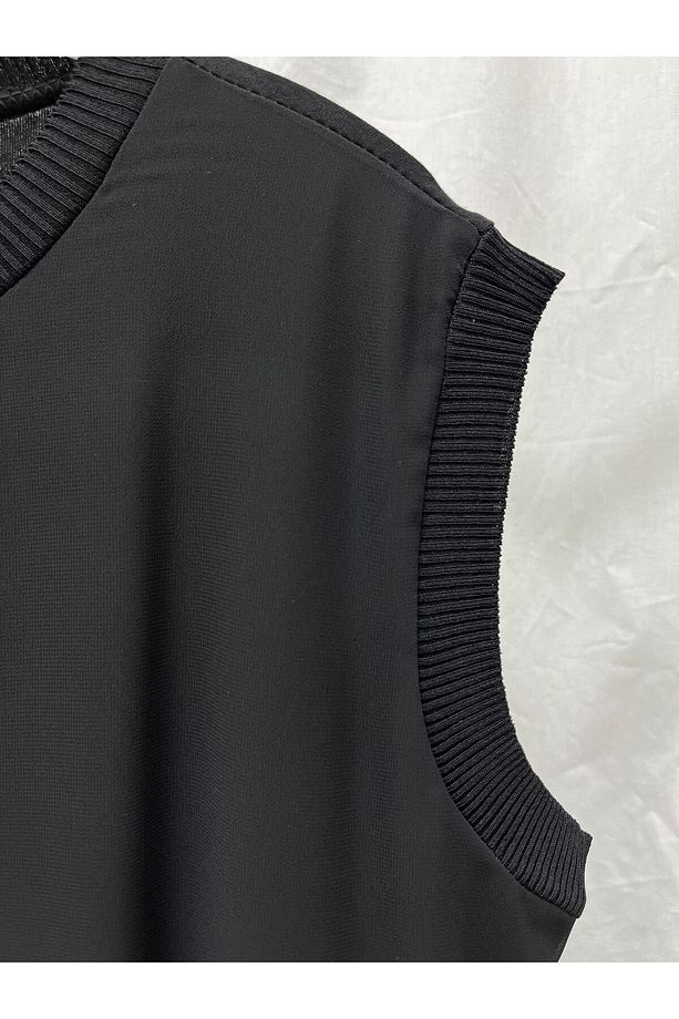 Süssü Sıfır Kollu Önü Şifon Piliseli Penye Içlik Tunik 90 Cm 876 1282 - 8