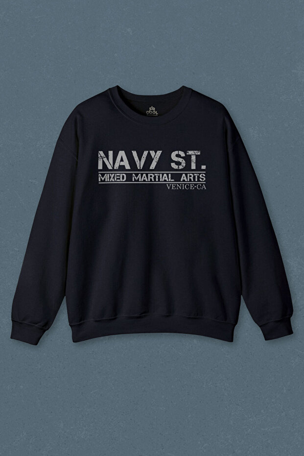 سويت شيرت أزرق كحلي Navy St. Kingdom 2014 Mma مطبوع للجنسين