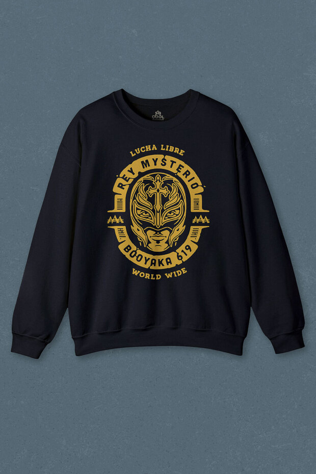 Booyaka 619 Rey Mysterio Wwe Navy Blue Unisex Regular Fit Crew Neck Sweatshirt