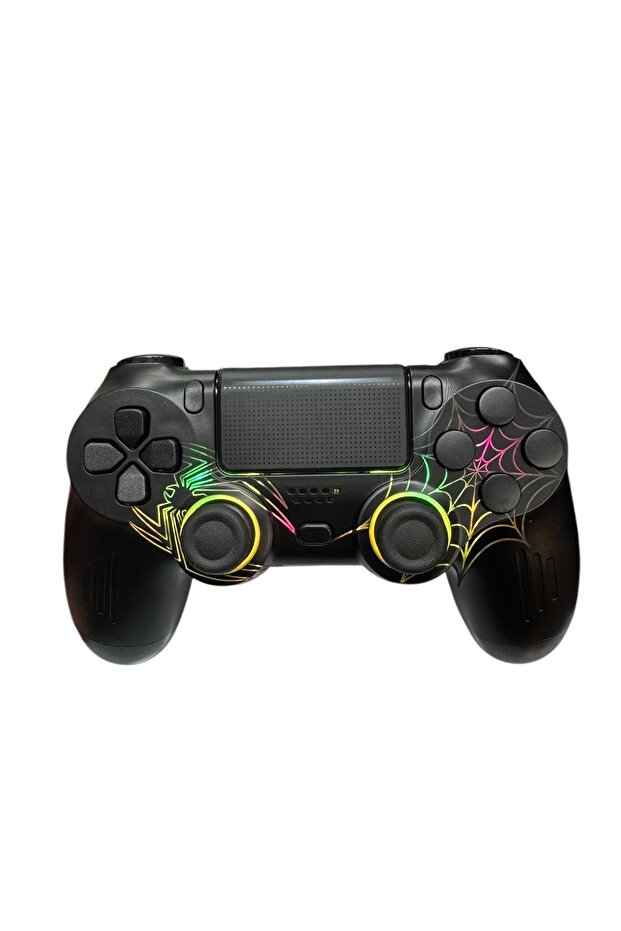 Ps4 Rgb Spiderman Işıklı Gamepad Ağ Örümcek Desenli Joystıck - 2