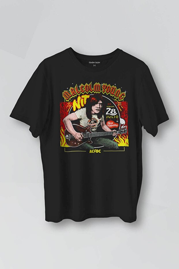 Guitar Malcolm Young Ac/Dc Gitar Hard Rock Music Printed Unisex T-Shirt