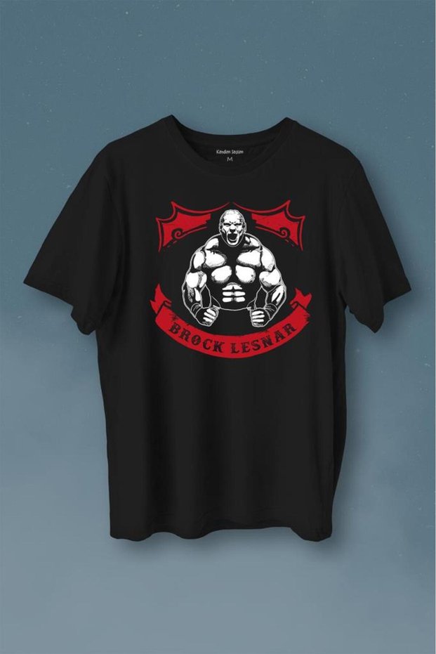 Brock Lesnar Logo Wwe UFC American Wrestling Sports Printed T-Shirt Unisex T-shirt