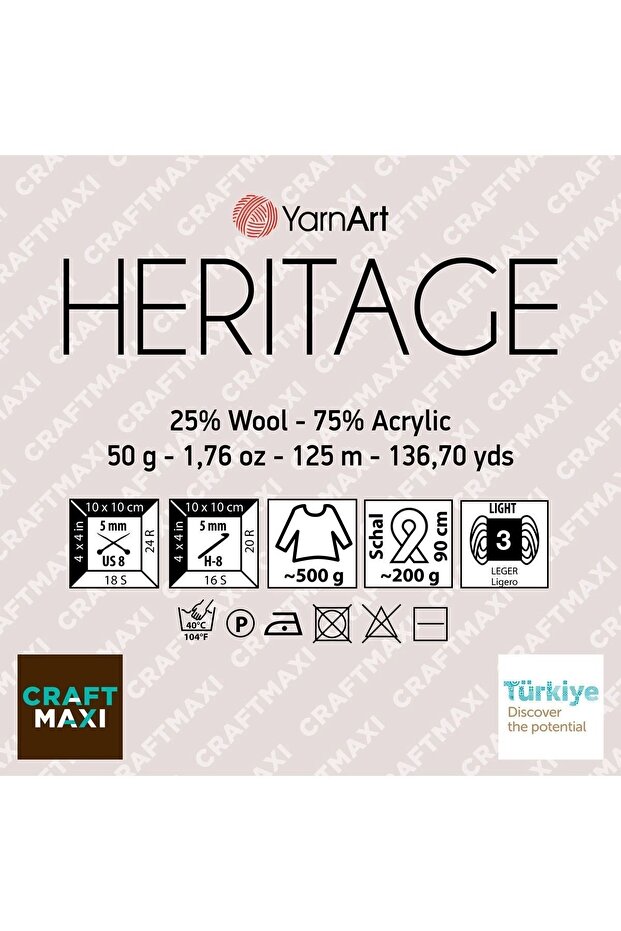 Herıtage - Ebruli El Örgü Ipi Ebruli-336 - 2