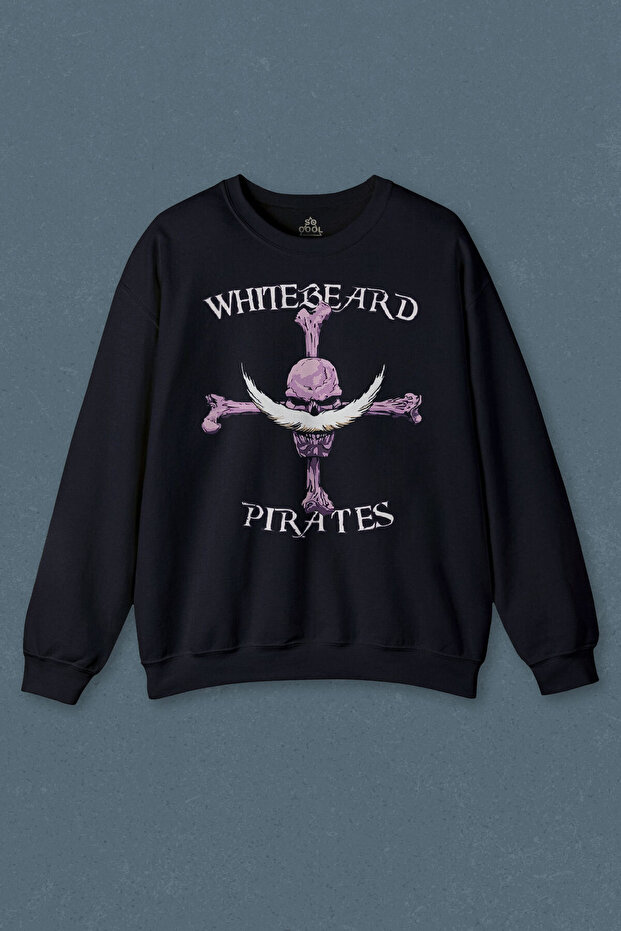 سويت شيرت أزرق داكن أنيمي Whitebeard Admiral Prates قطعة واحدة لوفي مطبوع للجنسين