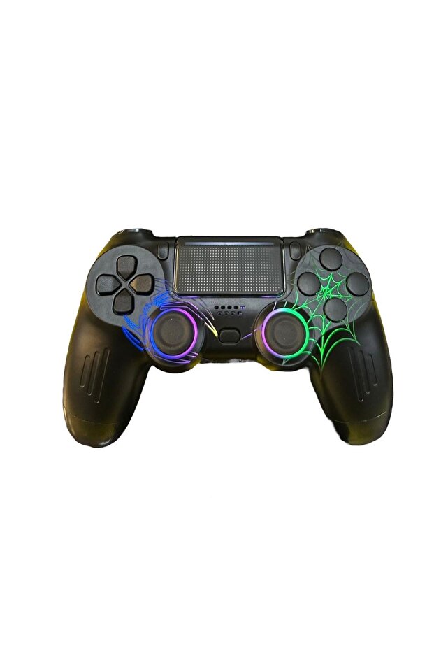Ps4 Rgb Spiderman Işıklı Gamepad Ağ Örümcek Desenli Joystıck - 1