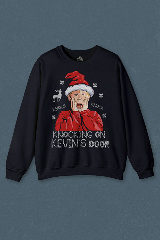 Navy Blue Sweatshirt Home Alone Home Alone New Year Knock Knock Kevin Merry Xmas Printed Unisex