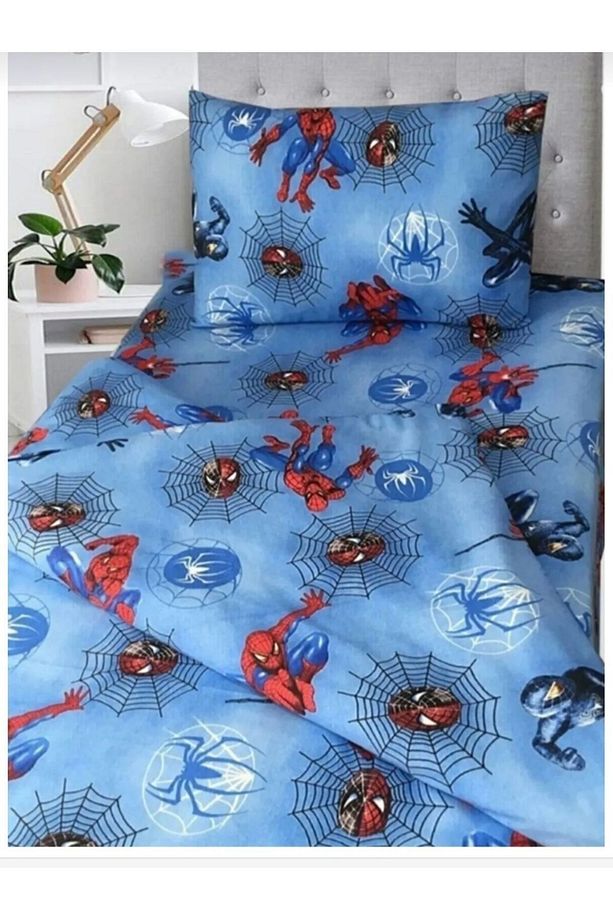 SPİDERMAN TEK KİŞİLİK MAVİ NEVRESİM TAKIMI ÇARŞAFLI - 1