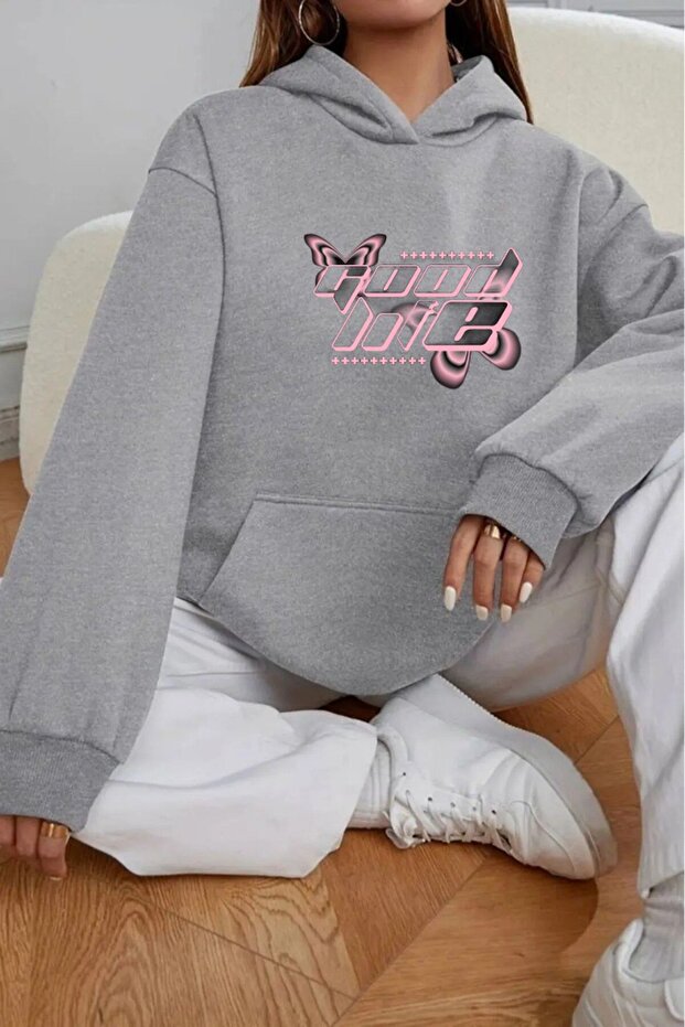 -Women's Sweatshirt Printed Hodies Compact Fabric (Cotton Inside)