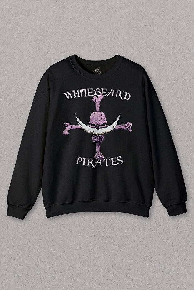 سويت شيرت أسود أنيمي Whitebeard Admiral Prates قطعة واحدة لوفي مطبوع للجنسين