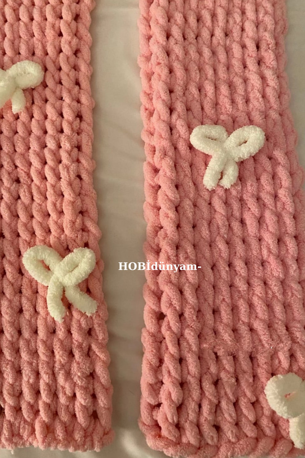 Puffey örgü atkı - 2