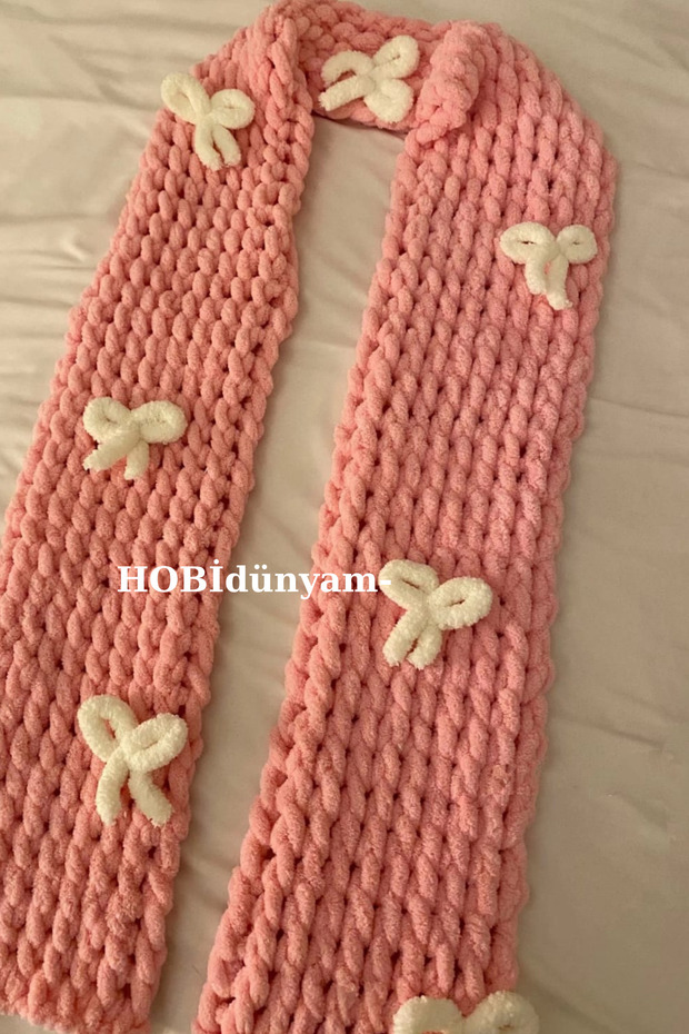 Puffey örgü atkı - 1