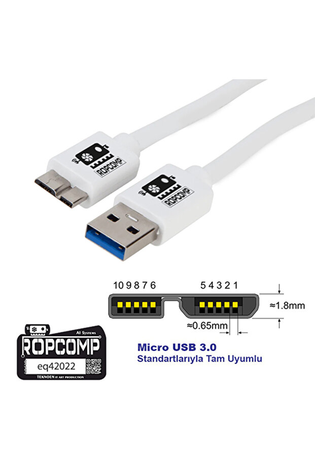 USB Micro-B Superspeed Data Kablosu USB 3.0 100cm - 2