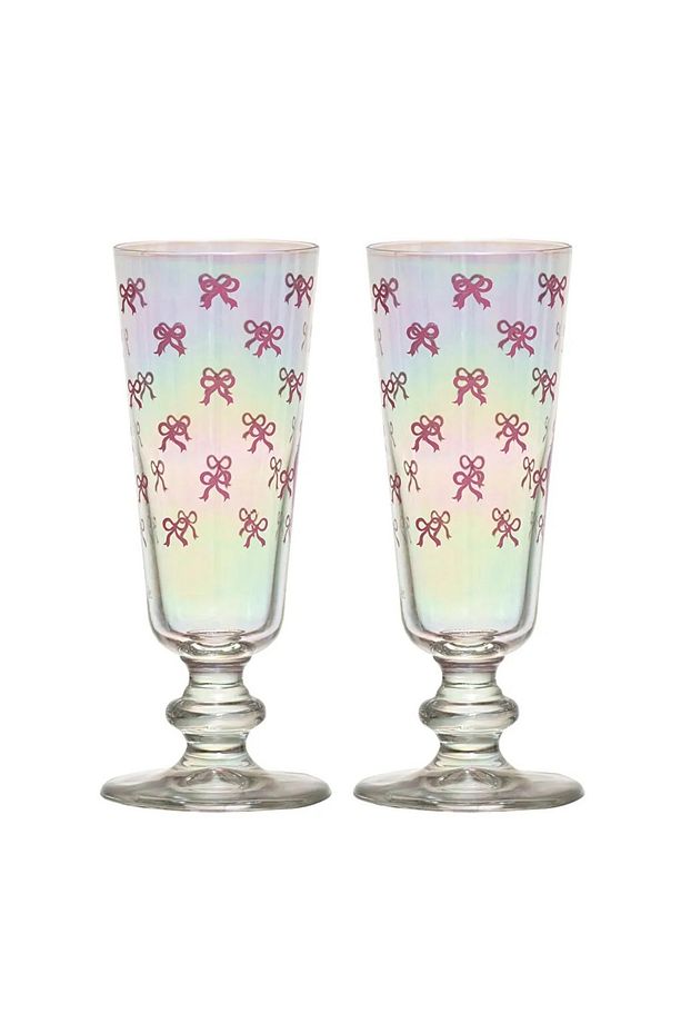 Pembe Baskılı Cam Su Bardağı 2'li 180 Ml - 5